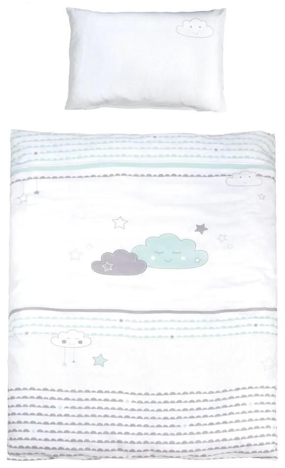 Biele bavlnené detské obliečky do postieľky 100x135 cm Happy Cloud – Roba