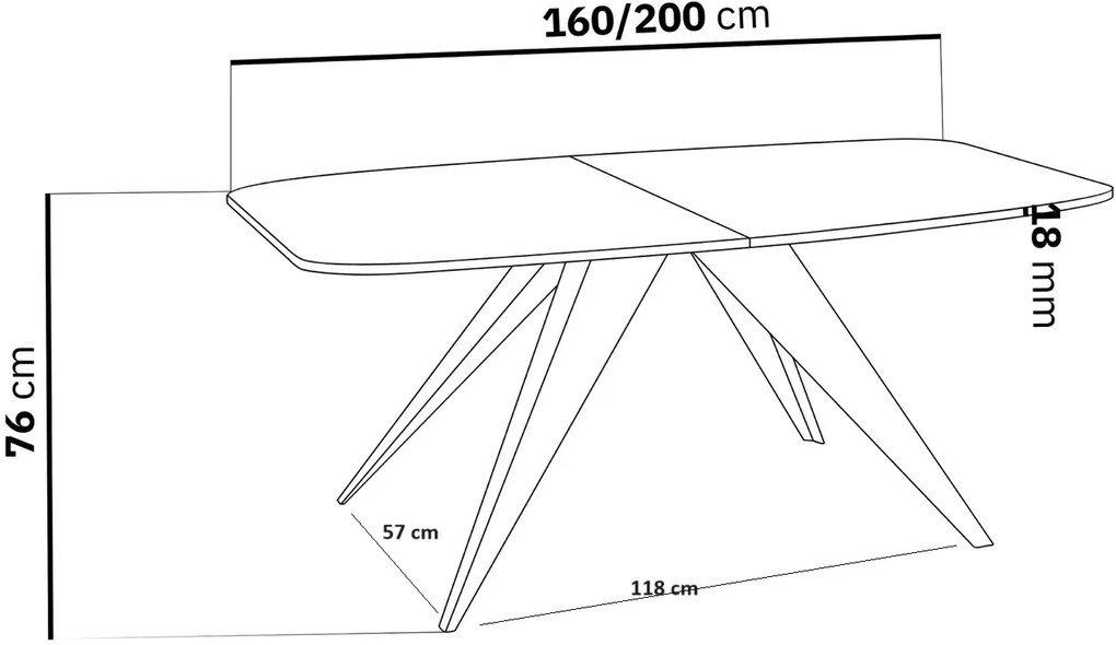 Dizajnový rozkladací jedálenský stôl NERRO 180 dab craft