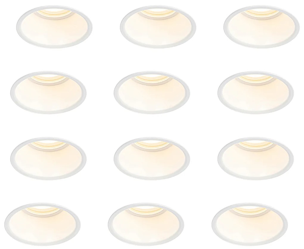 Sada 12 vstavaných bodových svetiel bielych GU10 50 mm IP44 - Dept