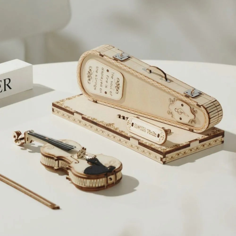 Robotime Rokr 3D dřevěné puzzle Houslové Capriccio 82 ks