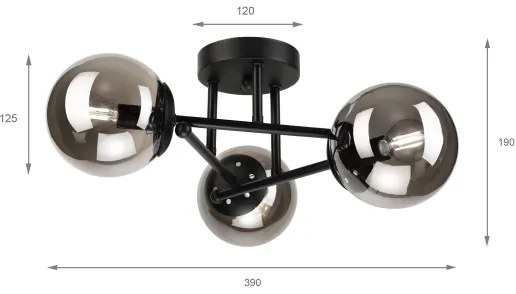 Brilagi - Prisadený luster MALIVA 3xE14/15W/230V čierna/dymová