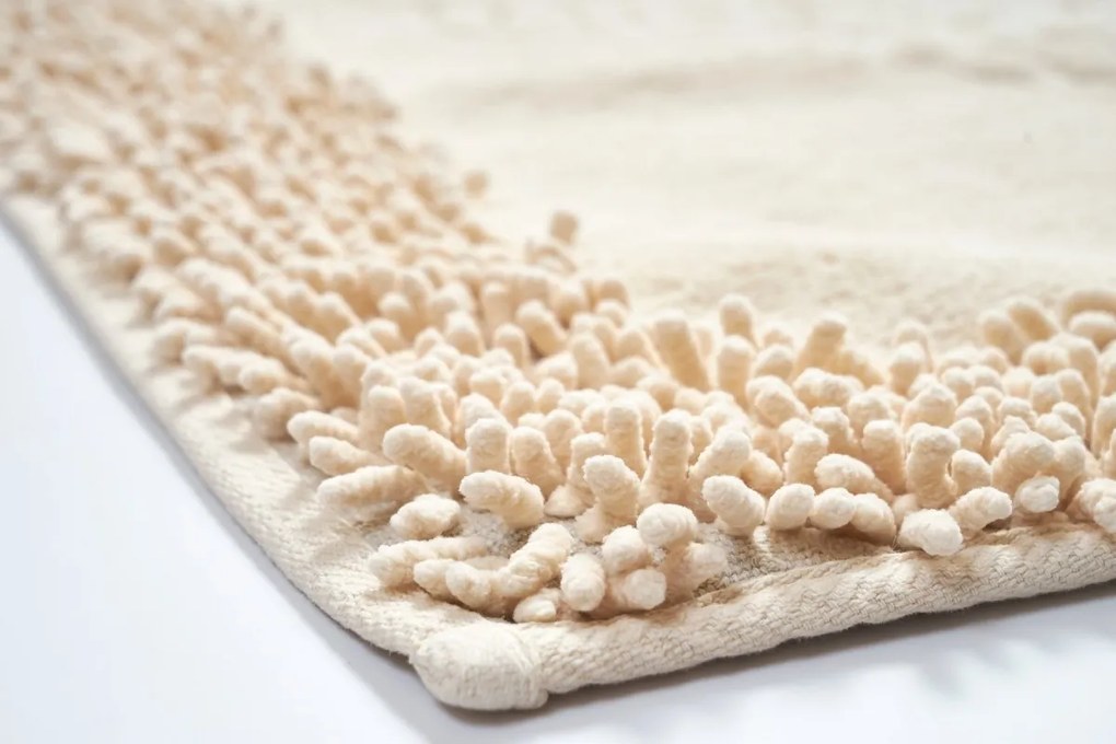 Súprava 2 kusov kúpeľňových predložiek Bavlnené krémové béžové