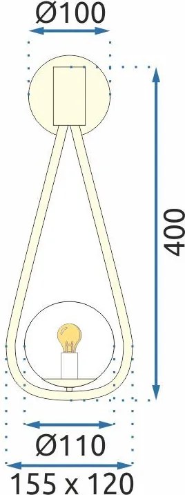 Toolight - sklenená nástenná lampa G9 APP603-1W, zlatá, OSW-08996