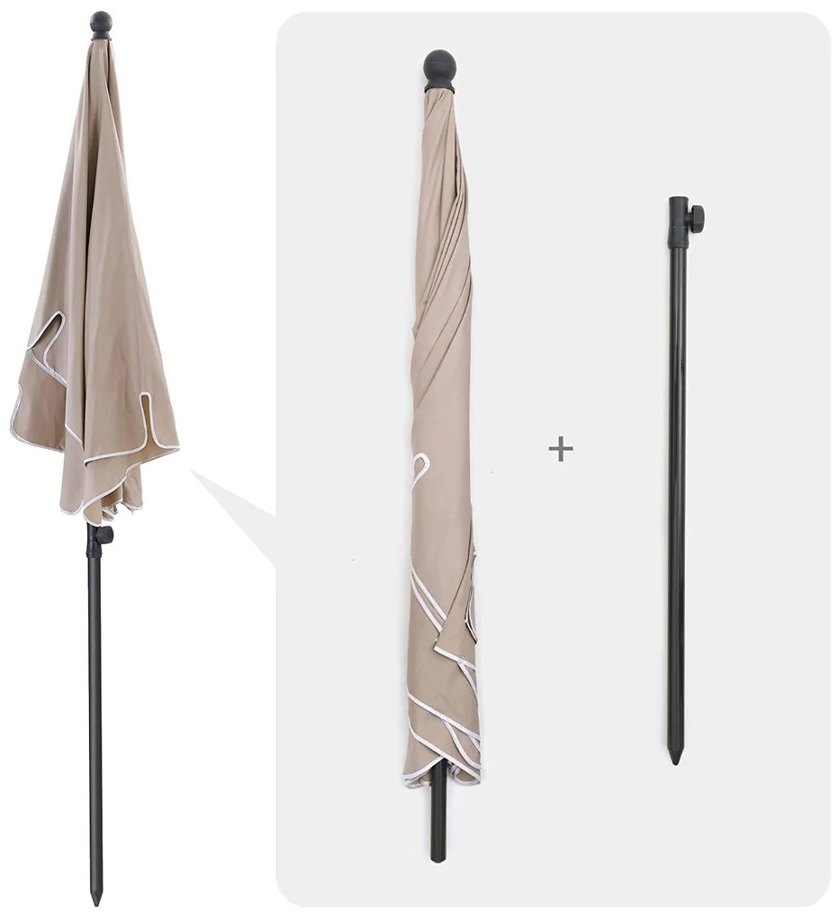 Zahradní slunečník s ochranným obalem Royal 200x125 cm béžový