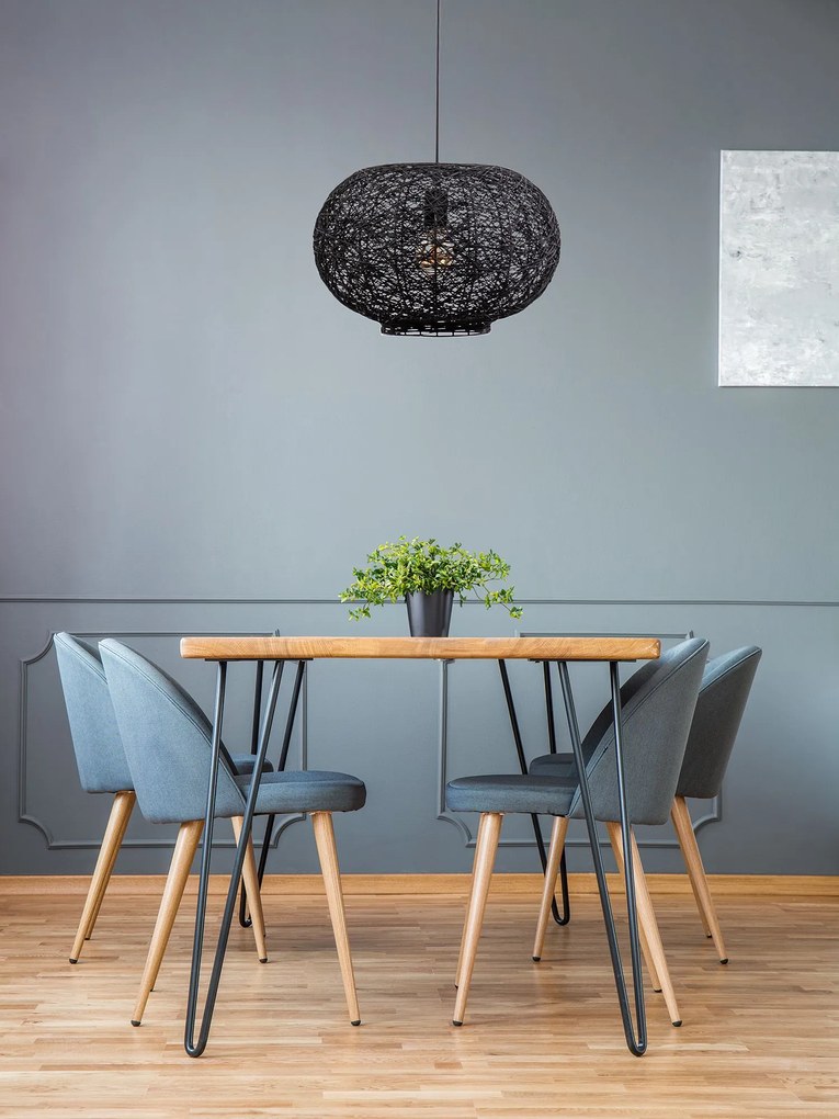 Toolight Toolight, stropné svietidlo 40cm 1xE27 APP1321-1CP, čierna, OSW-02695