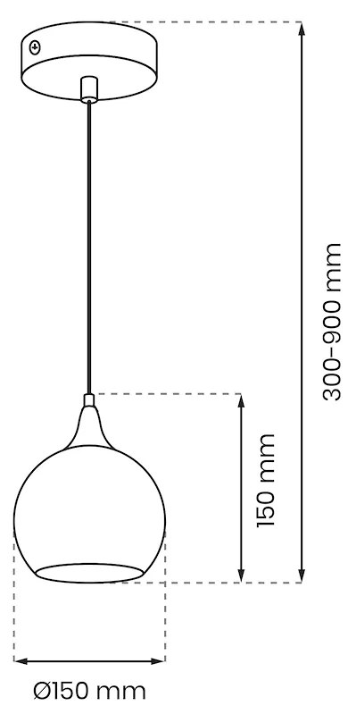 Závesné svietidlo Monte, 1x zlaté sklenené tienidlo, (fi 15cm), g