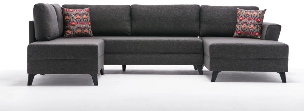 Rohová rozkladacia pohovka Eris antracitová