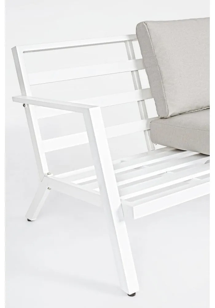 Bielá hliníková záhradná lounge súprava pre 4 Harley – Bizzotto