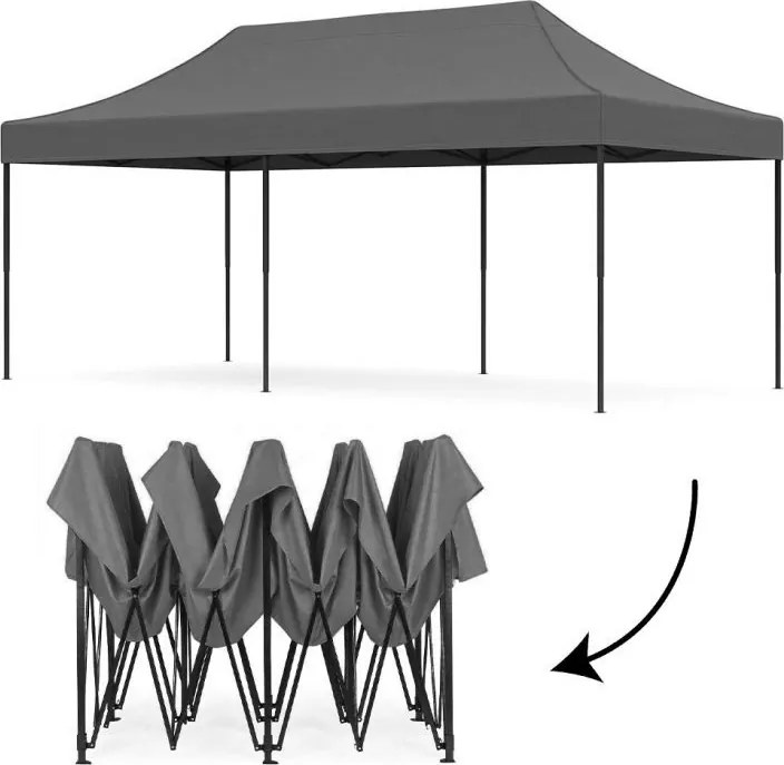 Samorozkladací párty stan so stenami v rôznych farbách 3 x 6 m modrá