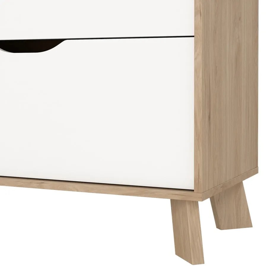 Biela/v prírodnej farbe komoda v dekore duba 79x92x40 cm Ikast – Tvilum