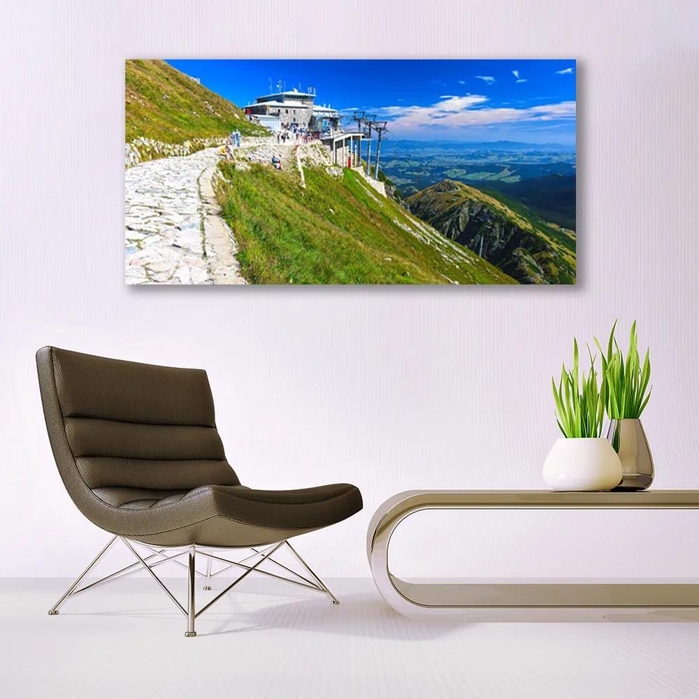 Obraz na akrylátovom skle Hory chodník príroda 120x60 cm