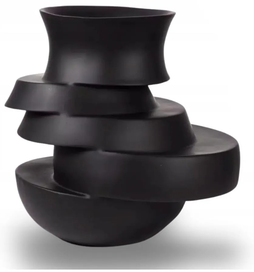 Váza 38x33x36 cm zo živice/matná čierna