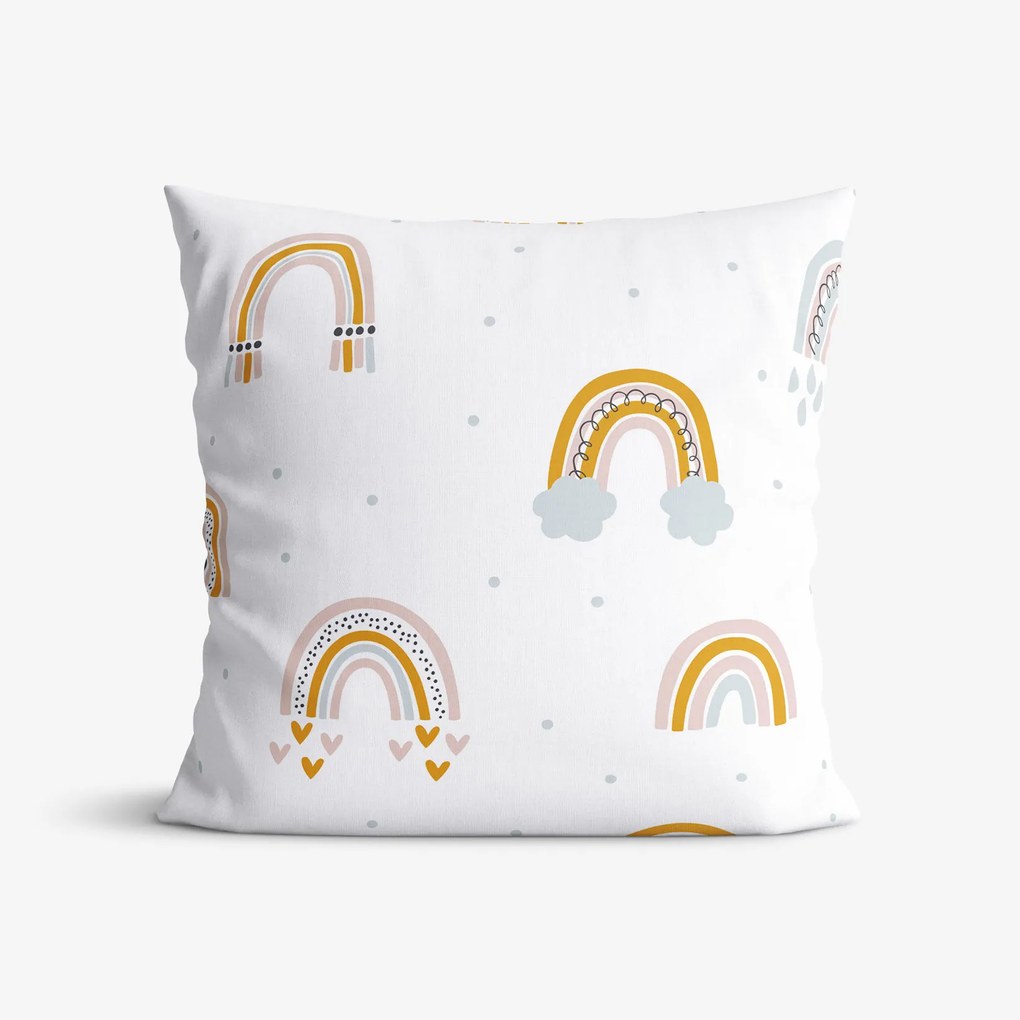 Goldea detská bavlnená obliečka na vankúš - maľované dúhy 40 x 40 cm