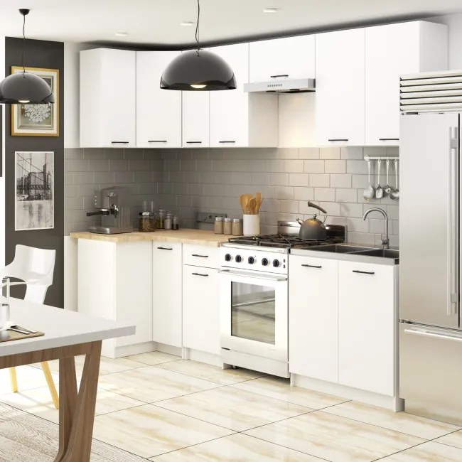 Rohová horná kuchynská skrinka OLIWIA W60/60 V 720 biela