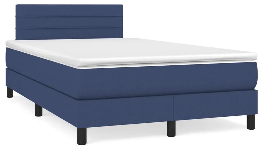 Boxspring posteľ s matracom a LED modrá 120x190 cm látka 3270052