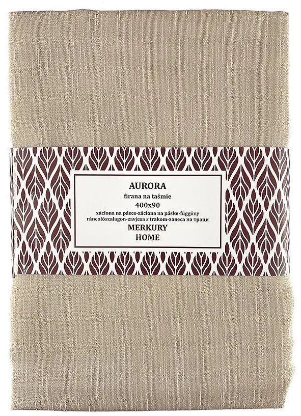 Záclona na páske  AURORA polyester béžová 400x90 Merkury Home
