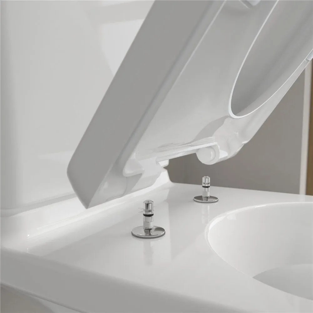 VILLEROY &amp; BOCH O.novo WC misa kombi s hlbokým splachovaním, zadný odpad, 360 x 670 mm, biela alpská, s povrchom CeramicPlus, 566110R1