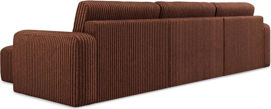 Menčestrová rozkladacia/s úložným priestorom rohová pohovka v terakotovej farbe (do tvaru "U") Kona – Makamii