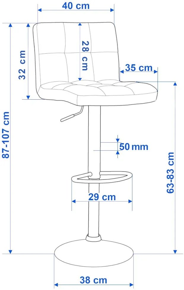 Barová stolička ARAKO chróm sivá