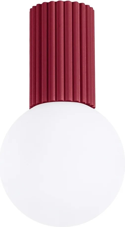Vínovočervené stropné svietidlo so skleneným tienidlom ø 12 cm Orbital – Sollux