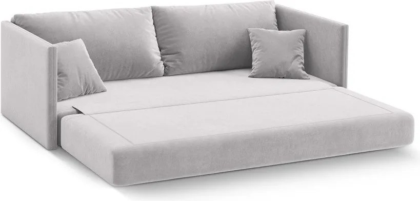 Svetlosivá zamatová rozkladacia pohovka 209 cm Shannon – Cosmopolitan Design