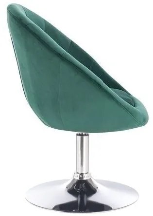 LuxuryForm DESIGN Kreslo VERA VELUR na striebornom tanieri - zelené