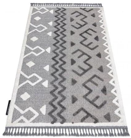 Koberec MAROC P659, sivá - strapce, vzor Aztécký, Etno, Berber, Maroko, Shaggy Veľkosť: 160x220 cm