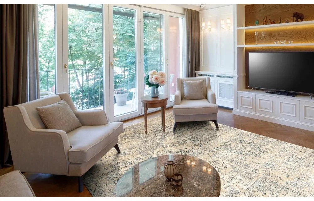 Béžový vlnený koberec 133x180 cm Medley - Agnella