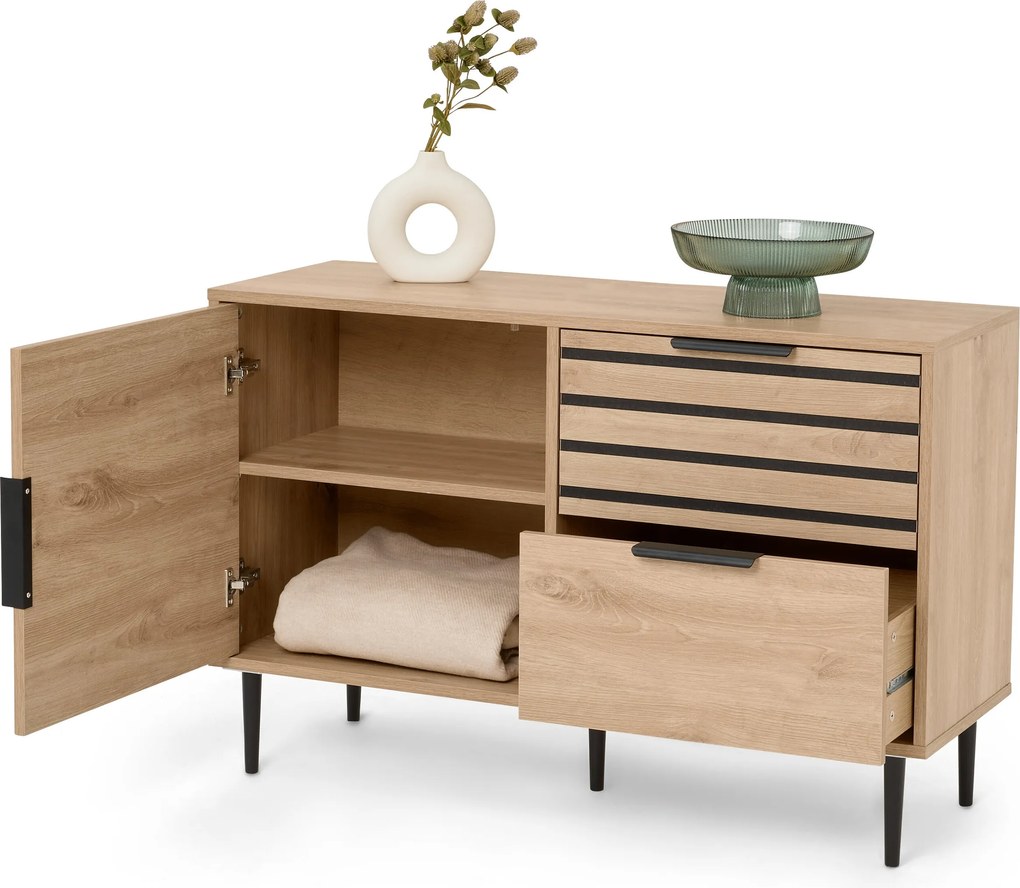 Odkladacia skrinka so zásuvkami a dvierkami