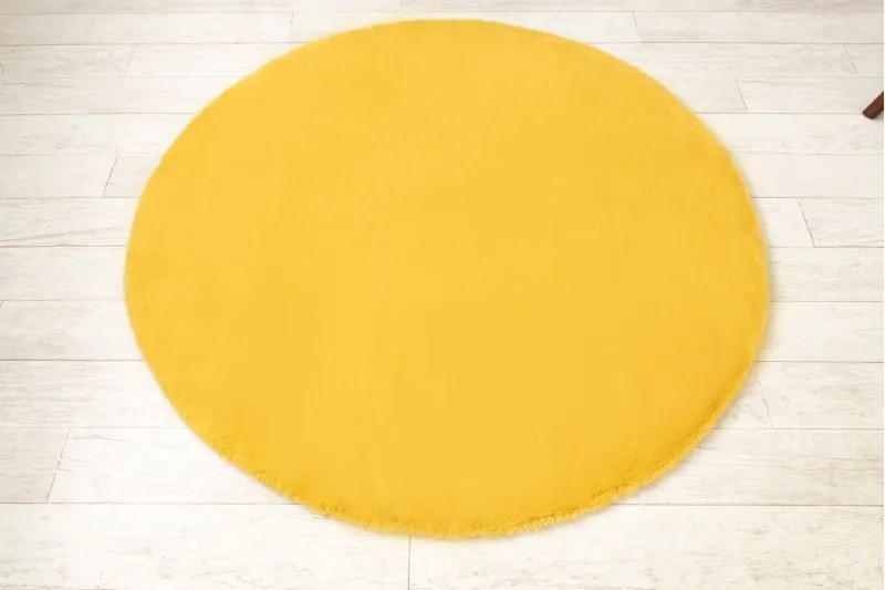 Guľatý koberec BUNNY žltý