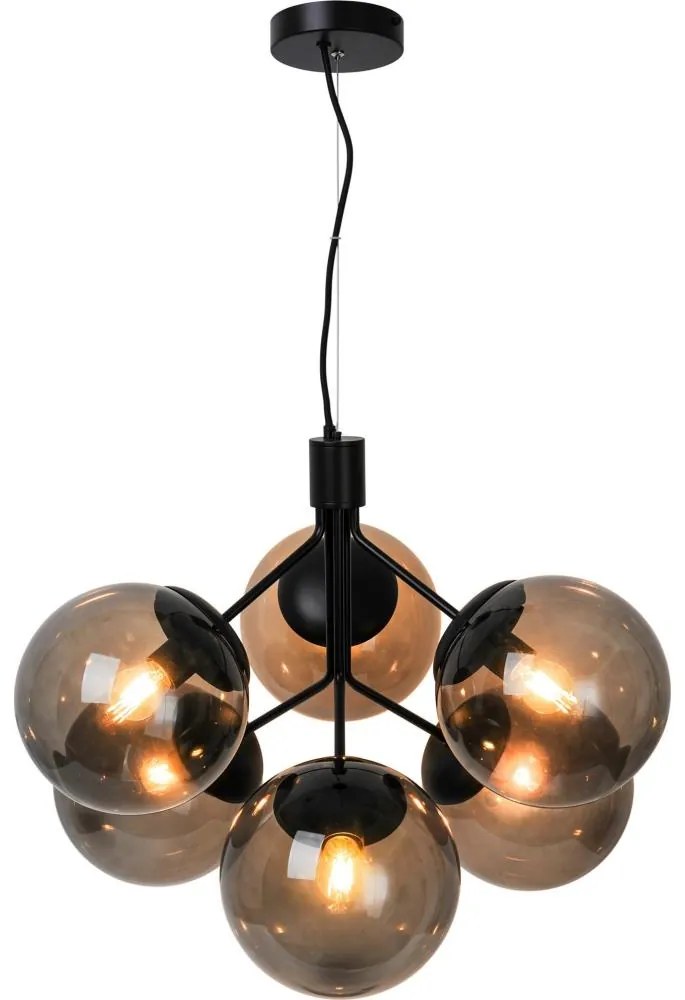 Nordlux - Luster na lanku IVONA 6xE27/28W/230V čierna
