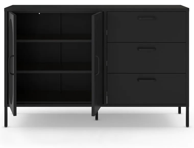 Čierna komoda 140x90 cm Diora – Marckeric