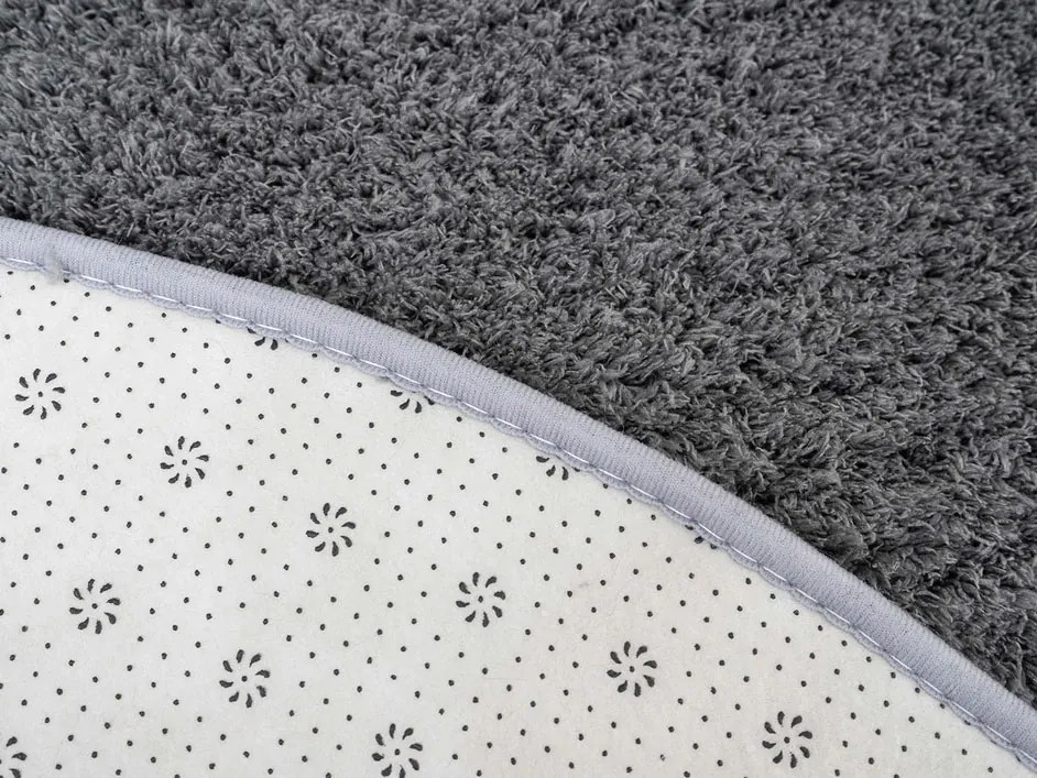 Okrúhly koberec Alpaka v tmavosivej farbe – mäkký polyester Rozmer: 90 cm