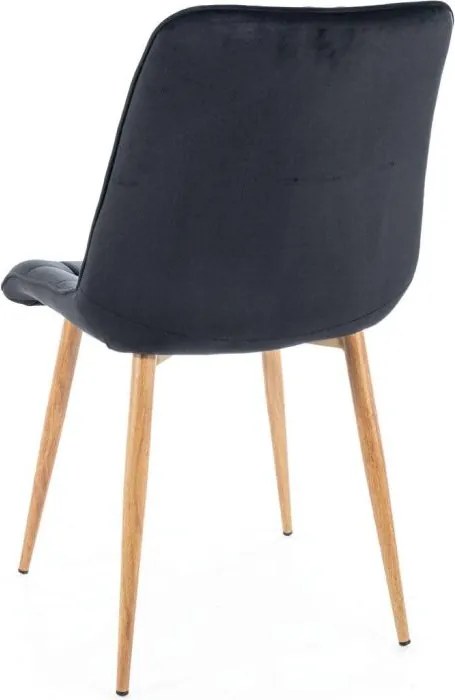 SIGNAL MEBLE Jedálenská stolička CHIC D VELVET, dub/sivá bluvel 14