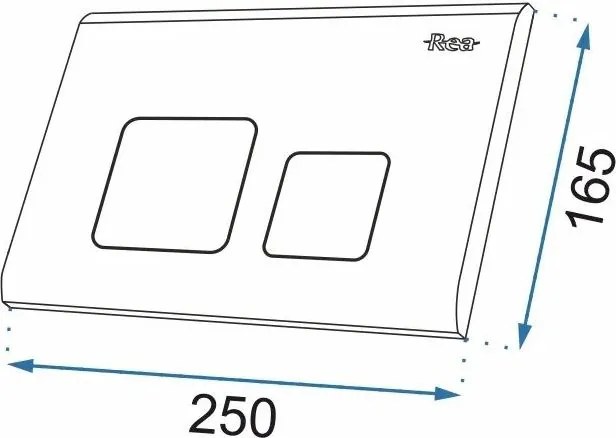 Ovládacie tlačidlo splachovadla - chrómové - dvojčinné - plastové - typ H