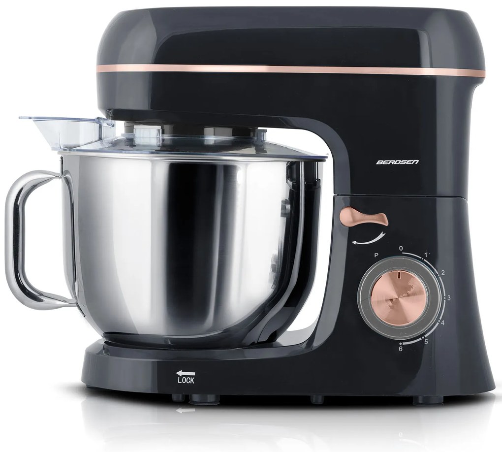 Berdsen 1400 W BD-756 3-v-1 planetárny mixér kuchynský robot 6 l Farba: čierno-strieborný