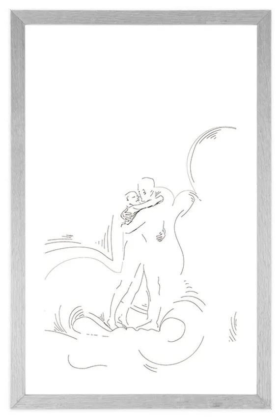 Plagát s paspartou sila skutočnej lásky - 30x45 white