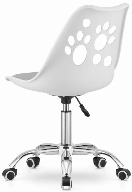 Otočná stolička PRINT - biela/sivá