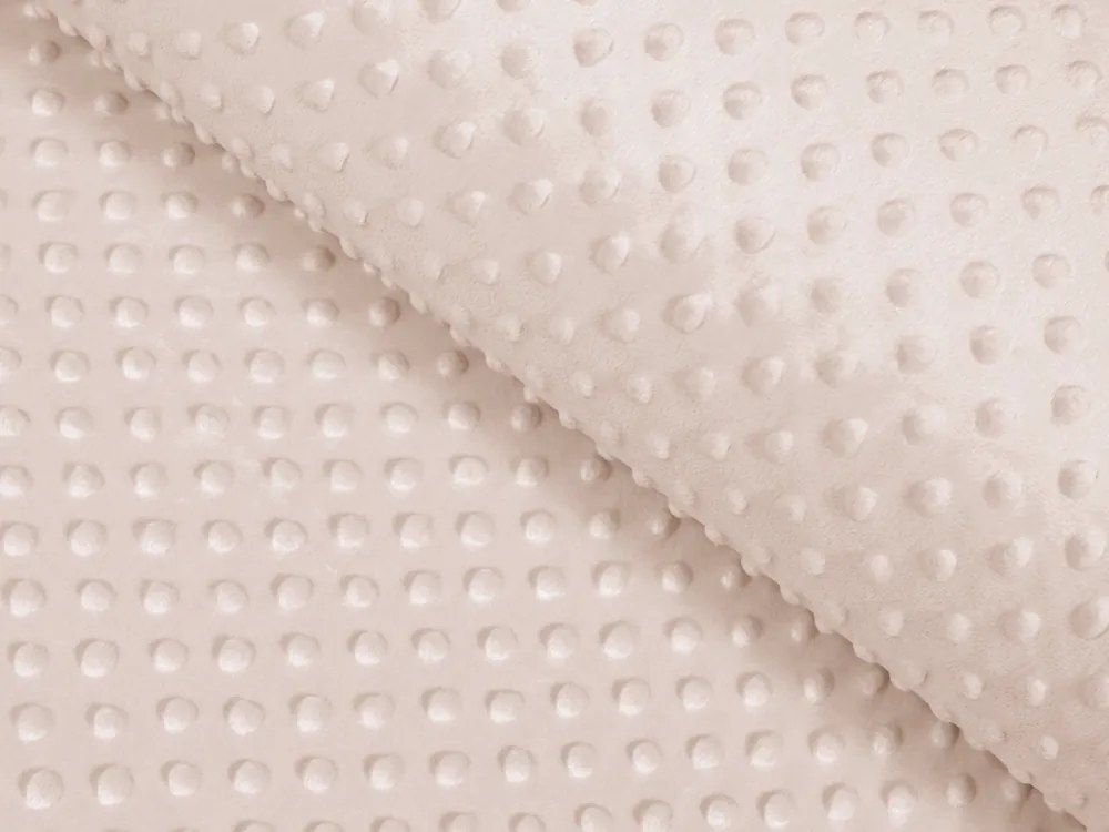 Biante Detské posteľné obliečky do postieľky Minky 3D bodky MKP-010 Púdrovo béžové Do postieľky 90x120 a 40x60 cm