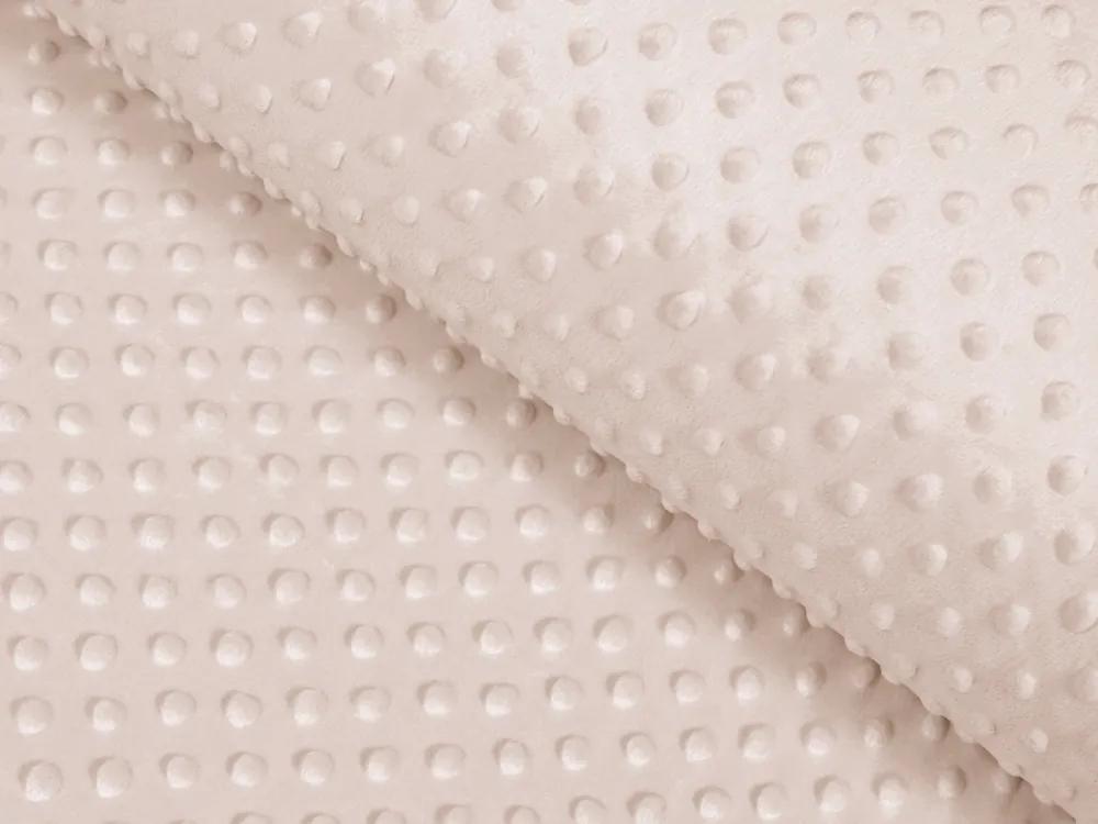 Biante Detské posteľné obliečky do postieľky Minky 3D bodky MKP-010 Púdrovo béžové Do postieľky 90x140 a 50x70 cm