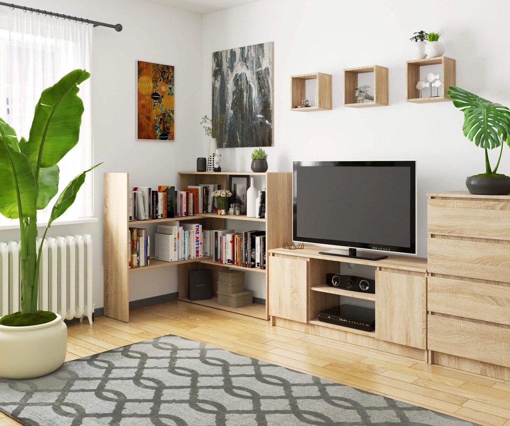 Regál Tivona II (dub sonoma). Akcia -21%. Vlastná spoľahlivá doprava až k Vám domov. 1070830