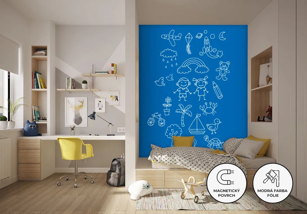 Popisovateľná magnetická fólia - tmavomodrá