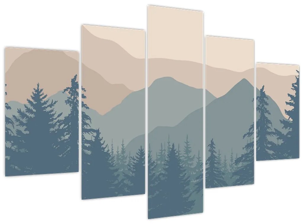 Obraz - Tyrkysové hory N⁰2 (150x105 cm)