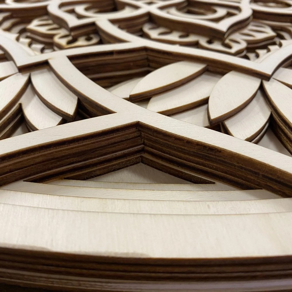SENTOP | Vyrezávaná drevená 3D mandala na stenu | SENTOP PR0460