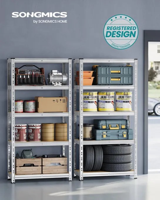 Set dvoch regálov SONGMICS 30x75x150 cm GLR455E01 strieborný