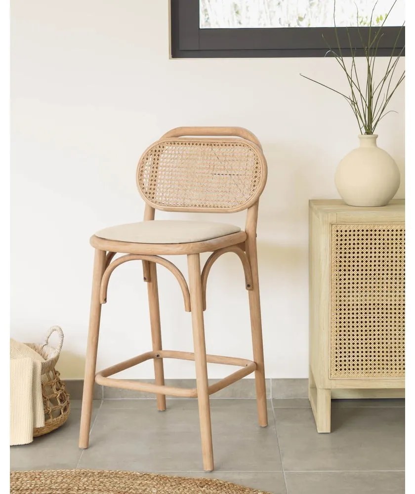 Barová stolička z dubového dreva v prírodnej farbe (výška sedadla 65 cm) Doriane – Kave Home