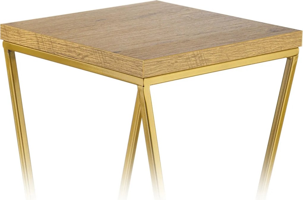 STOJAN NA KVETINÁČ LOFT7 40X24X24 CM ZLATÁ/HNEDÁ