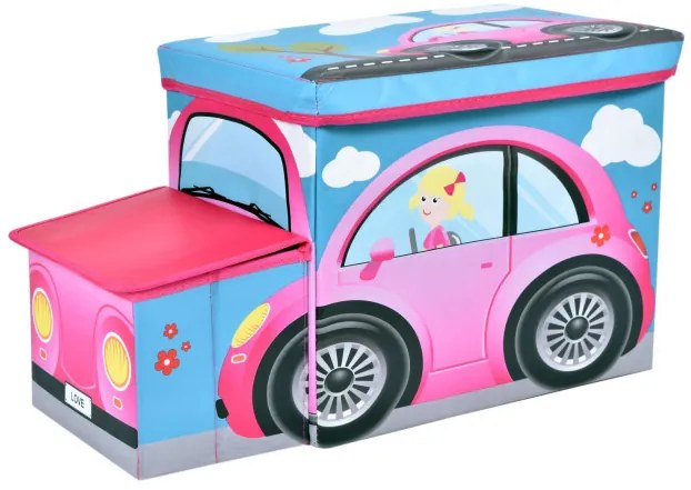 Taburetka v tvare autíčka ružová