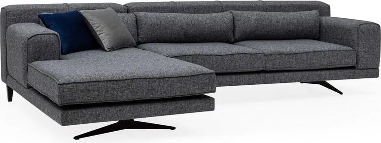 Tmavosivá rohová pohovka Artie Jivago, ľavý roh