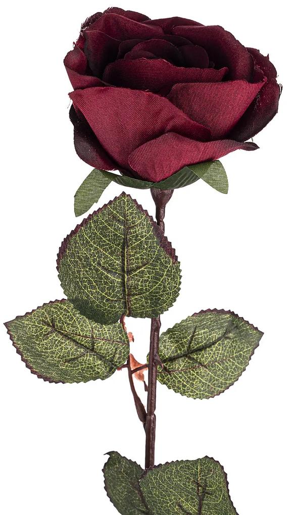 Umelá kvetina Ruža veľkokvetá 72 cm, vínová